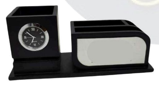 Painted Wooden Desk Organizer for Office Table and Study Desk, Decorative Utility Gift for Corporate Gifting, Storage Use and Stylish Desk Management